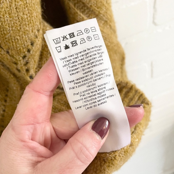 Anthro x Ichi Cable Knit Sweater Chunky Crew Neck Size M Oversized - Picture 11 of 15